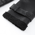 Noelia |  Abrigo de lujo de cuero y lana de cordero con diseño patchwork