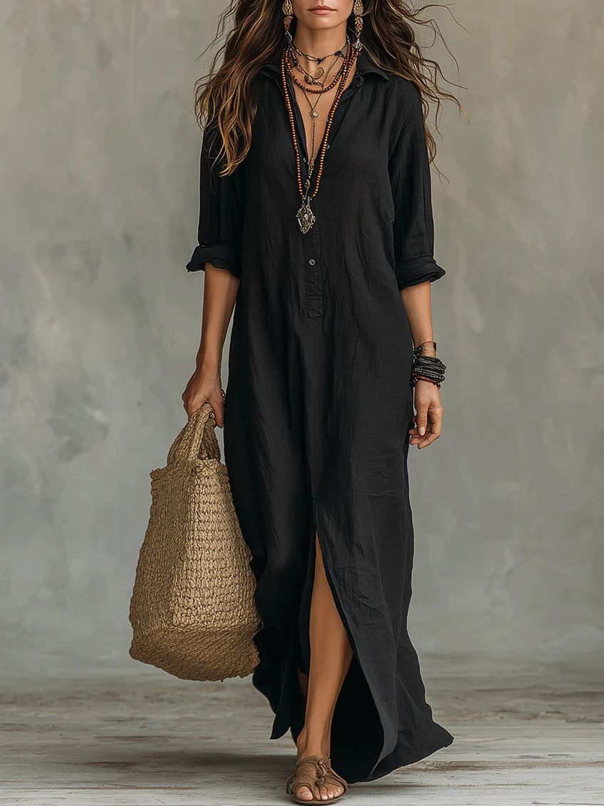 GEMA | Vestido largo cómodo que realza la silueta, ideal para el día a día