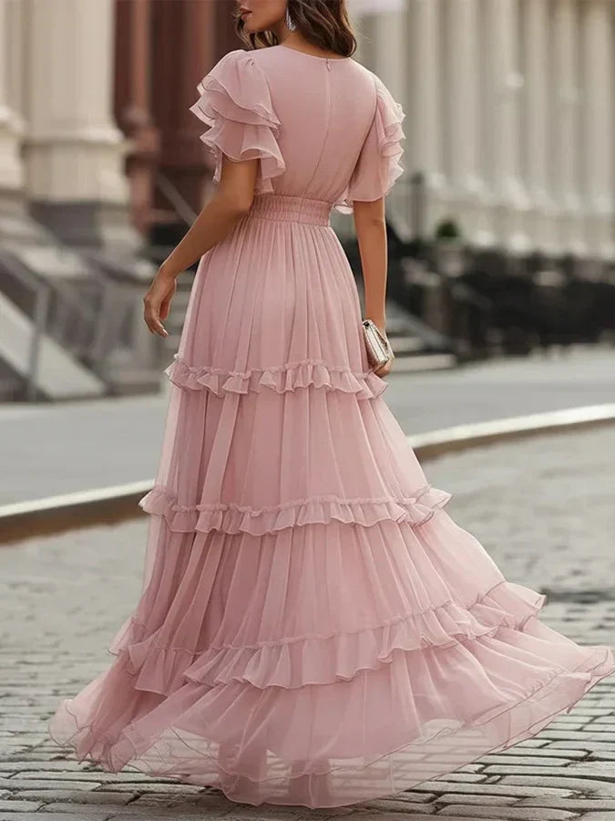 Zoé | Vestido Maxi Rosa Elegante para Boda