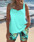 Daphne™ | Shorts de tankini de canalé brillante