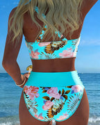 Jolina™ | Bikini de dos piezas con estampado floral y contraste