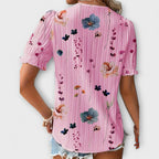 Emily - Blusa de moda con escote en V