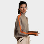 Marieke™ | Jersey de cuello alto con rayas contrastantes llamativas