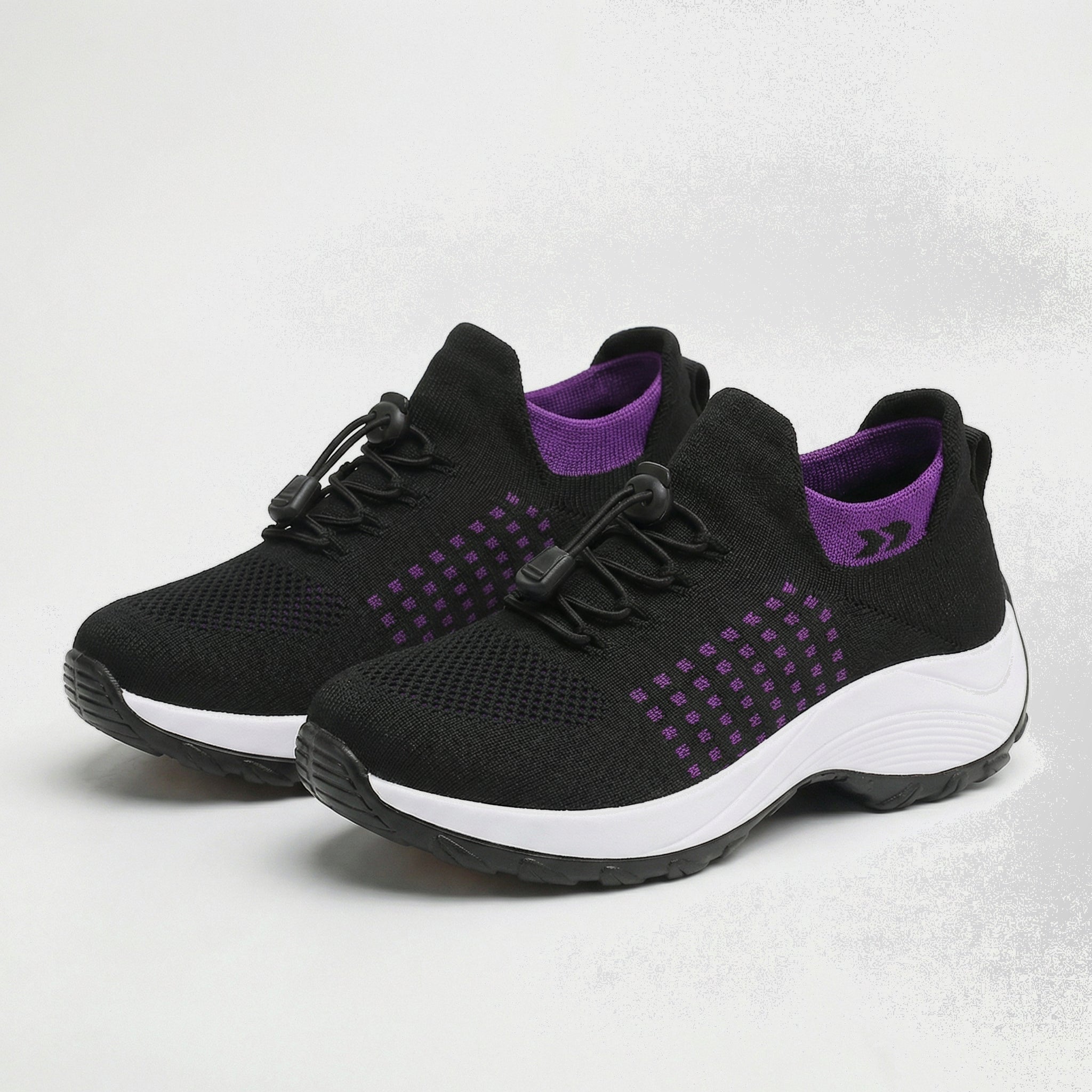 Ambulo zapatos ortopédicos de tejido de punto - lila y negro