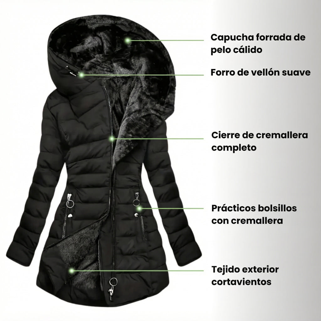 Alexandra™ | Abrigo acolchado impermeable con capucha