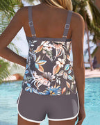 Imke™ | Tankini sin mangas estampado con escote en U