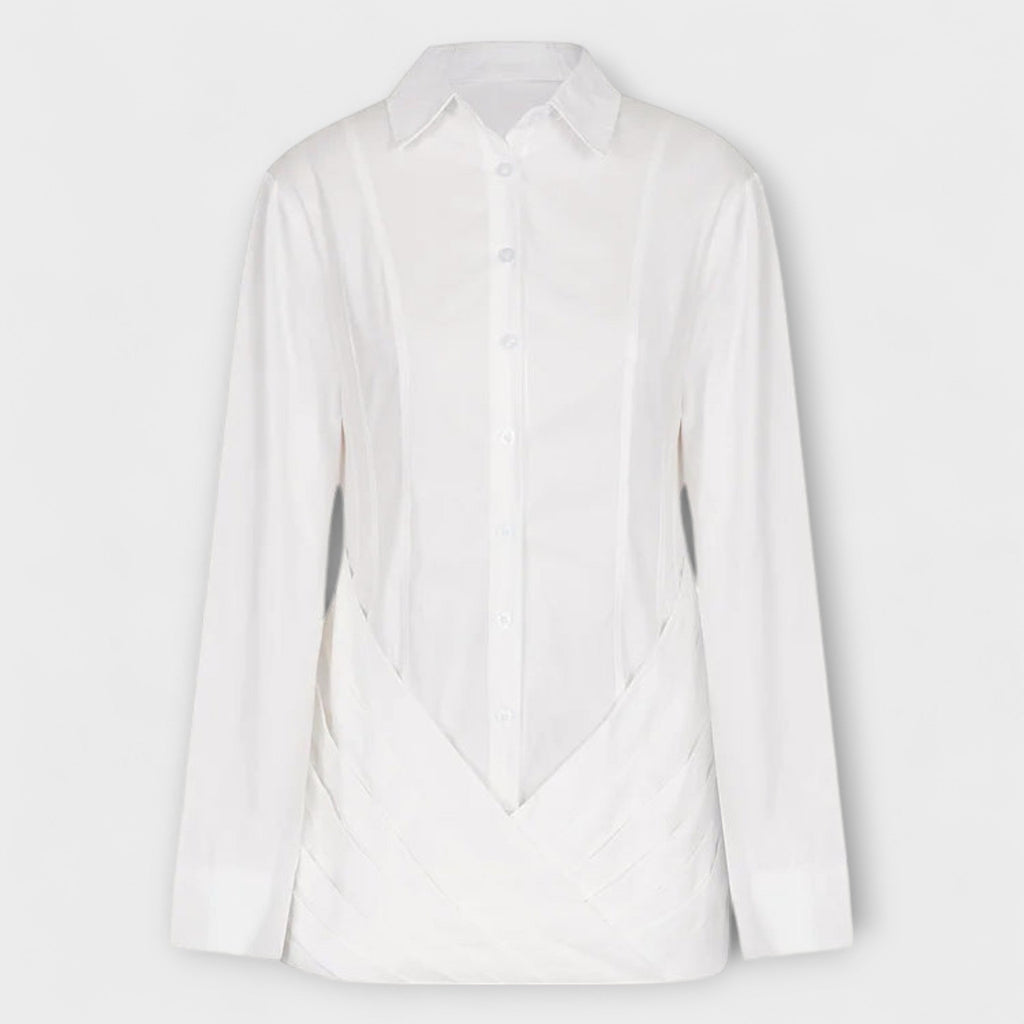 Indie - Vestidos plisados blancos con mangas largas