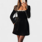 Wren - Vestidos mini de terciopelo con adornos