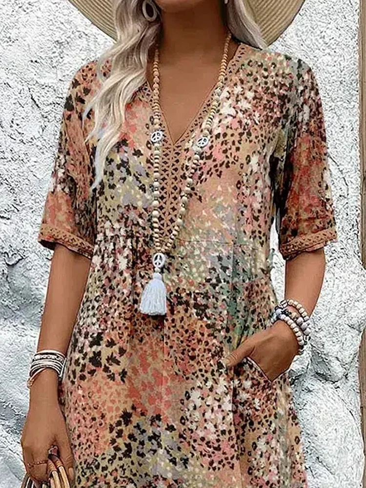 Roxanne™ | Vestido midi envolvente floral vibrante