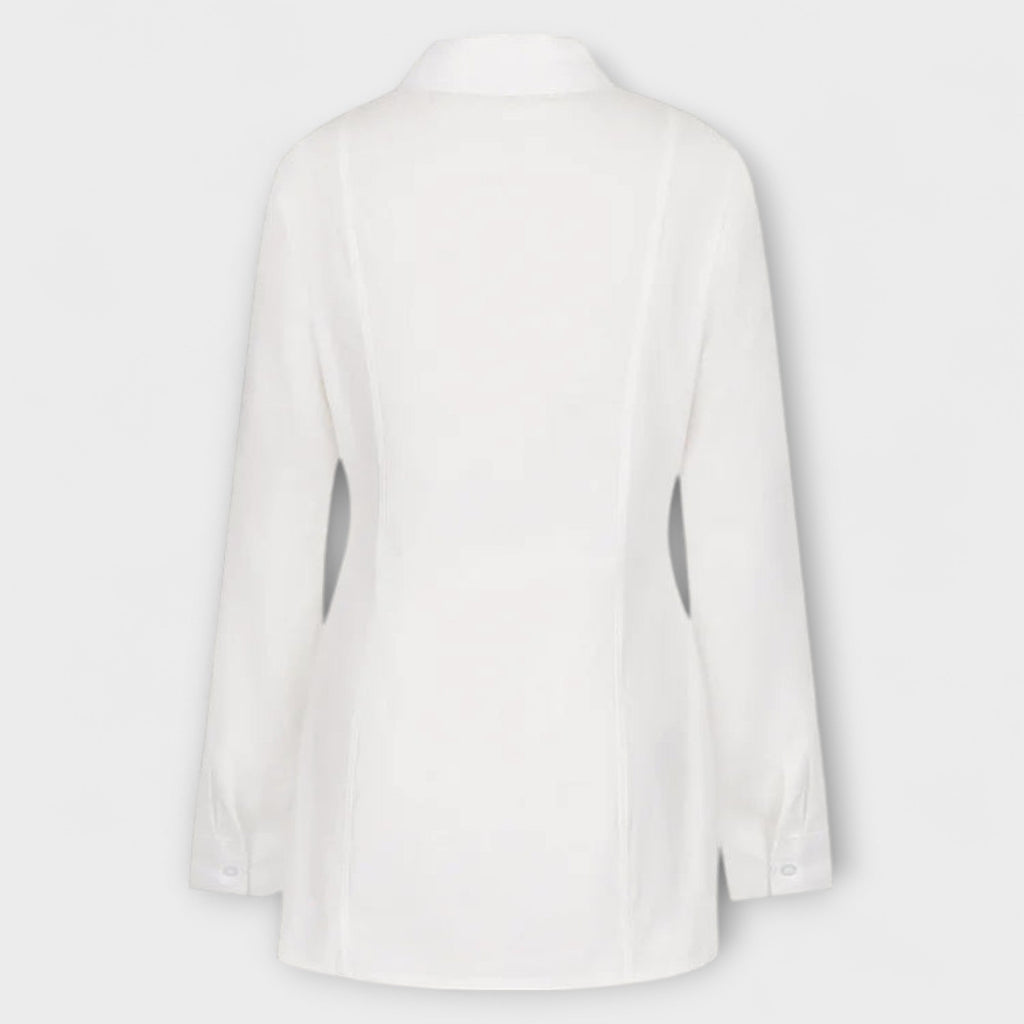 Indie - Vestidos plisados blancos con mangas largas