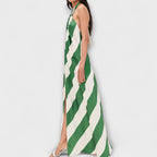 Marlowe - Vestido maxi con rayas y espalda al descubierto