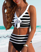 Martina™ | Bikini de rayas de cintura alta