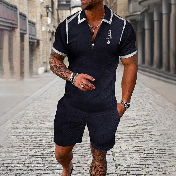 Diego™ | Conjunto de polo y pantalones cortos As de Espadas
