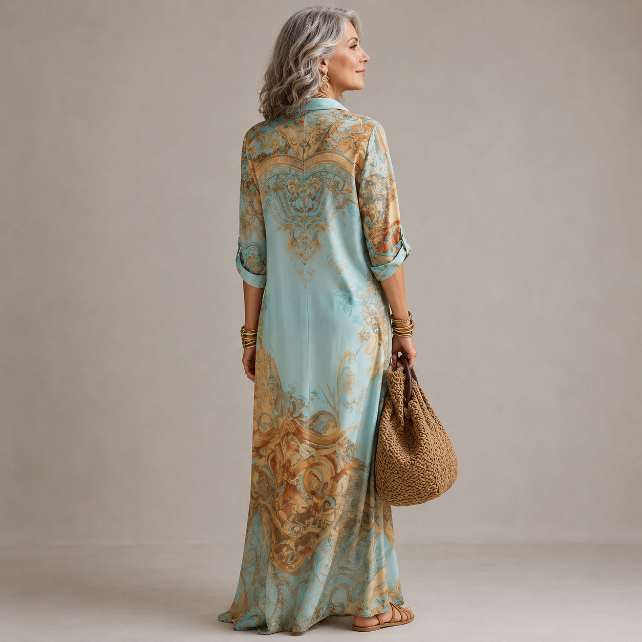 Evalexia | Vestido Maxi de Lujo con Estampado