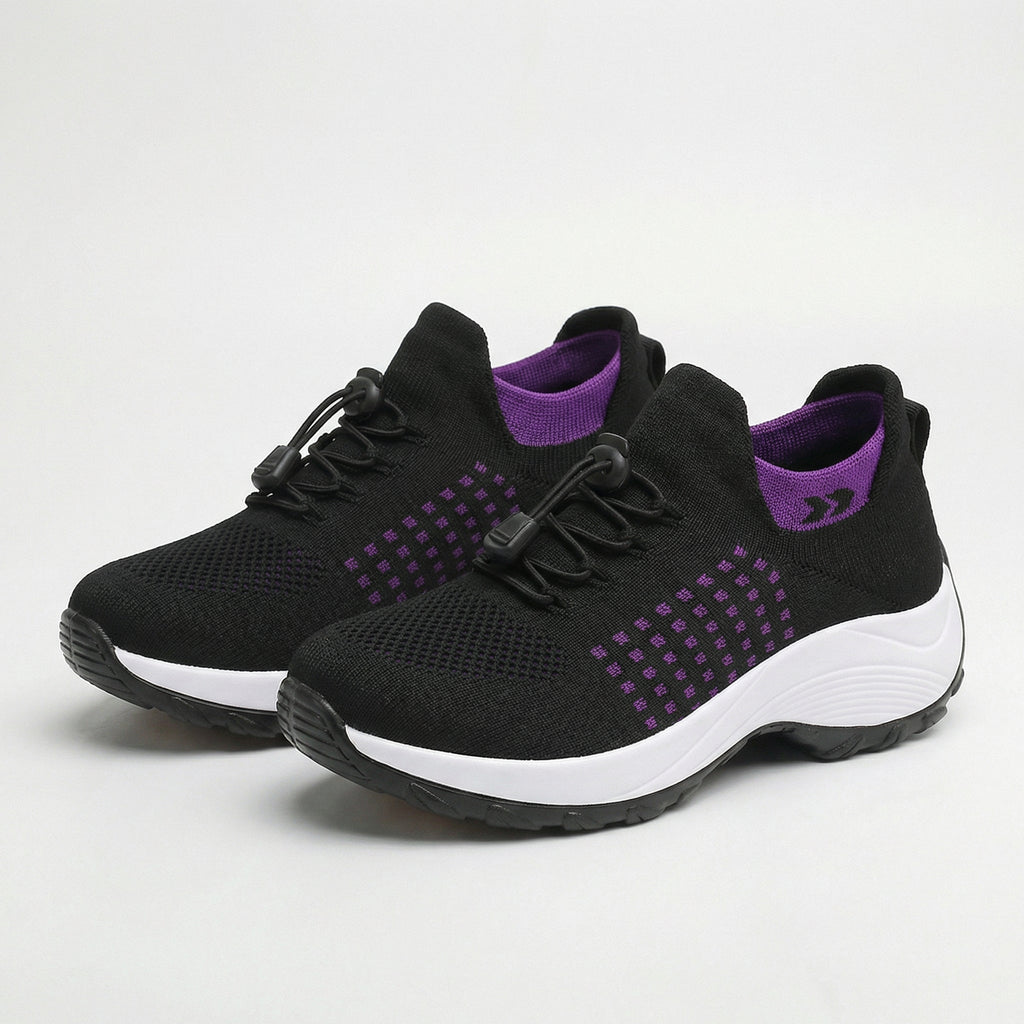 Ambulo zapatos ortopédicos de tejido de punto - lila y negro