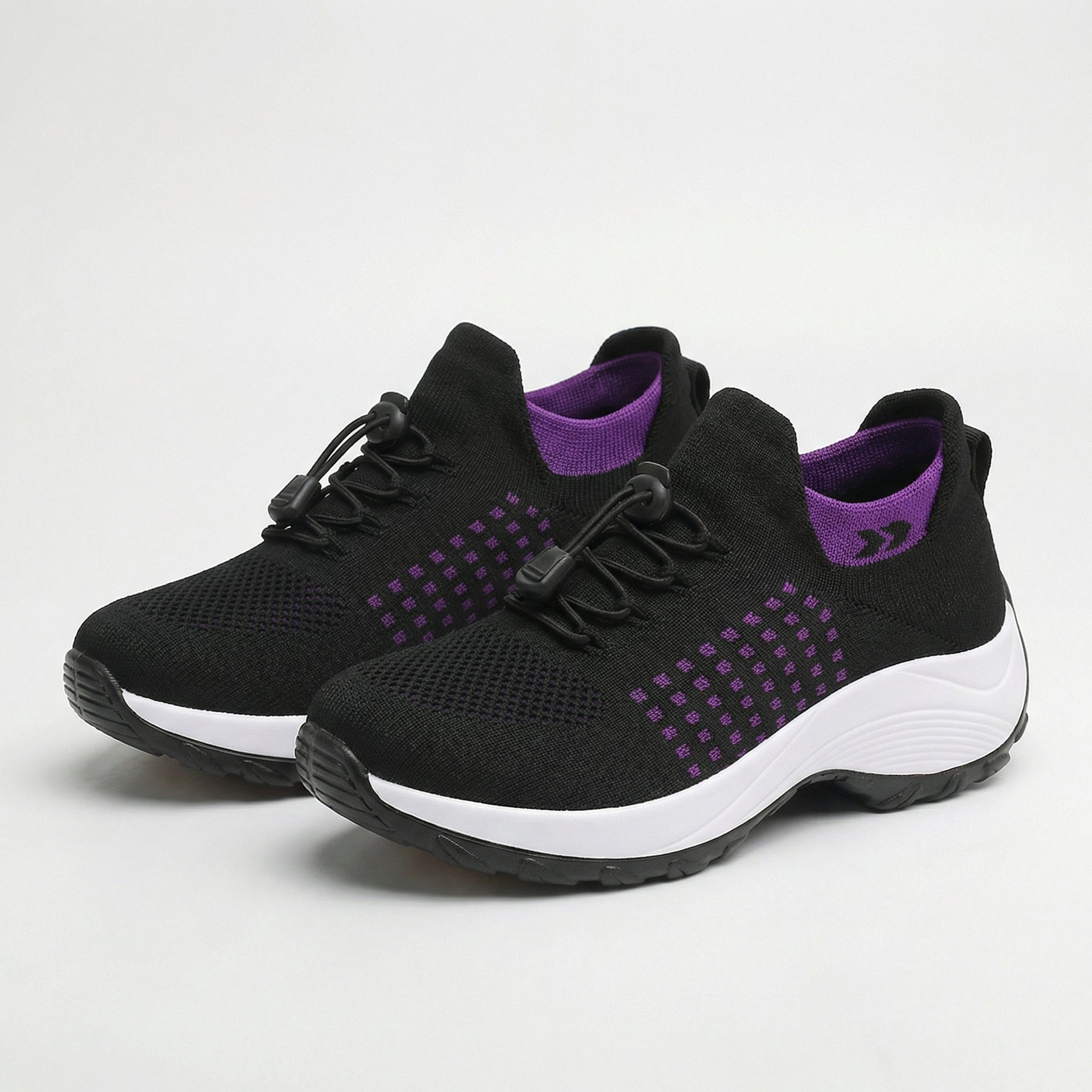 Ambulo zapatos ortopédicos de tejido de punto - lila y negro