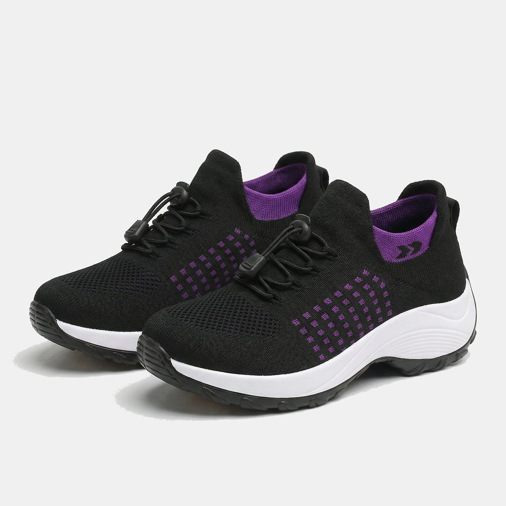 Ambulo zapatos ortopédicos de tejido de punto - lila y negro