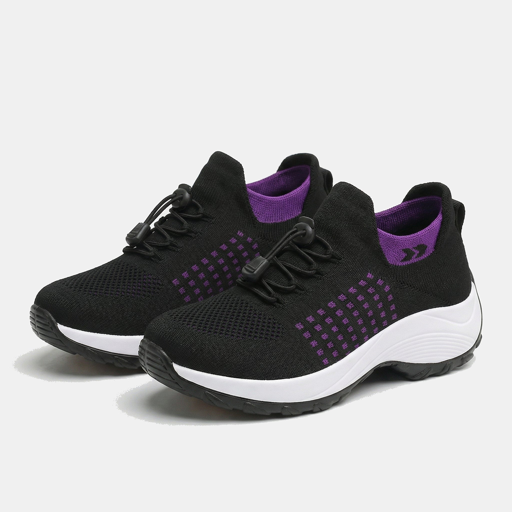 Ambulo zapatos ortopédicos de tejido de punto - lila y negro