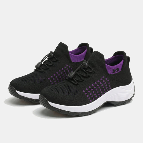 Ambulo zapatos ortopédicos de tejido de punto - lila y negro