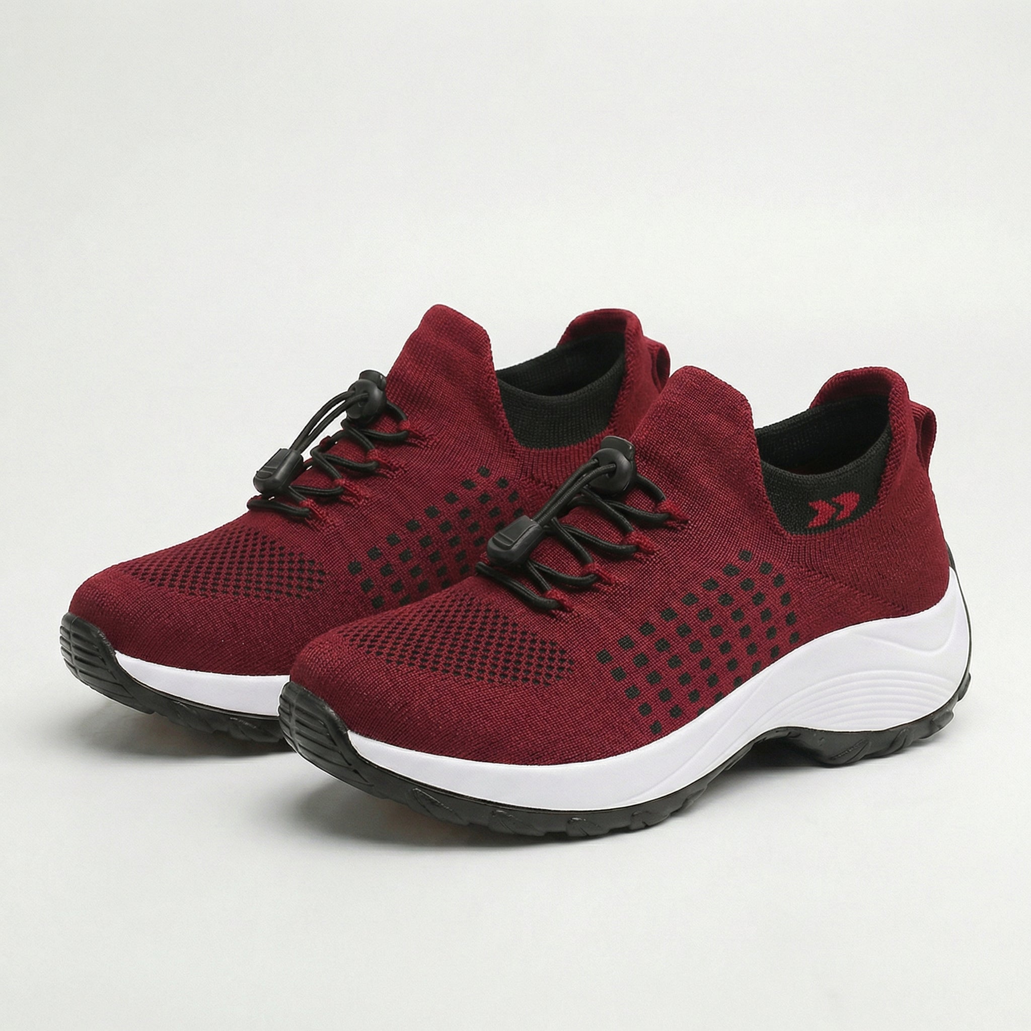 Ambulo zapatos ortopédicos de tejido de punto - negro y rojo
