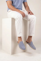 Mocasines de ante azul bebé