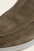 Mocasines náutico de ante verde oliva