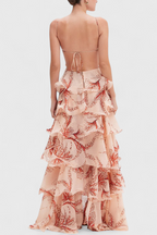Juliette Vestido con Volantes y Escote Joya