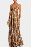 Tasha Vestido Maxi Halter con Espalda Descubierta y Detalles Huecos