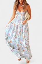 Neha Vestido Floral con Espalda Abierta y Tirantes Finos