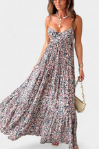 Reyna Vestido Maxi Floral con Espalda Abierta