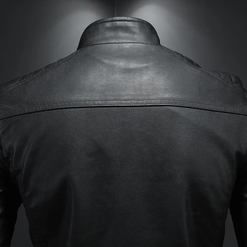 Francisco™ | Chaleco de cuero con cuello stand