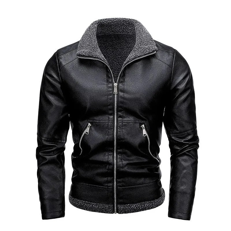 Mateo™ | Chaqueta de cuero elegante de felpa