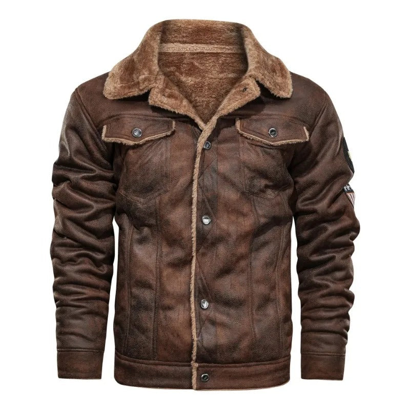 Alejandro™ | Chaqueta de cuero elegante y cálida de felpa
