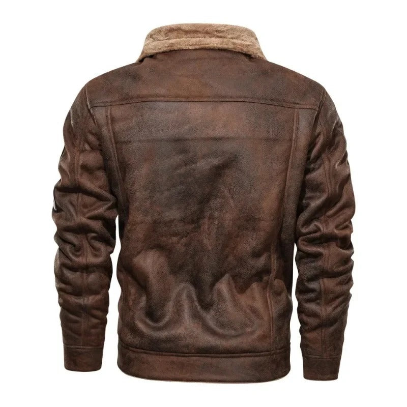 Alejandro™ | Chaqueta de cuero elegante y cálida de felpa
