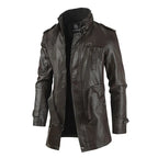 Daniel™ | Chaqueta de cuero larga y elegante para motorista