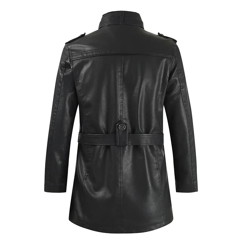 Daniel™ | Chaqueta de cuero larga y elegante para motorista