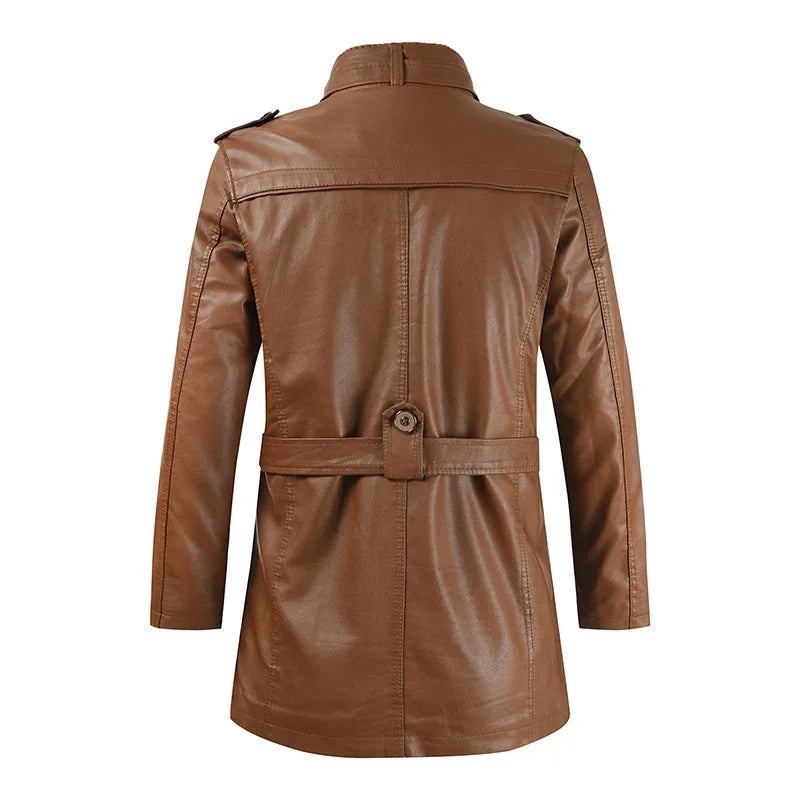 Daniel™ | Chaqueta de cuero larga y elegante para motorista