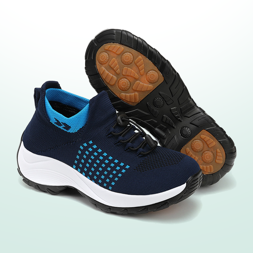 Ambulo Zapatos ortopédicos de tejido de punto - azul marino