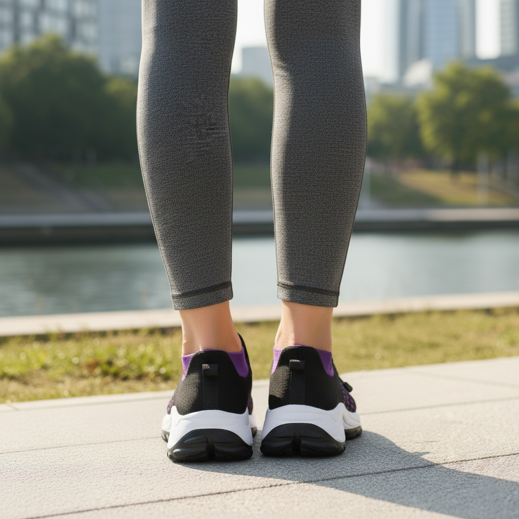 Ambulo zapatos ortopédicos de tejido de punto - lila y negro