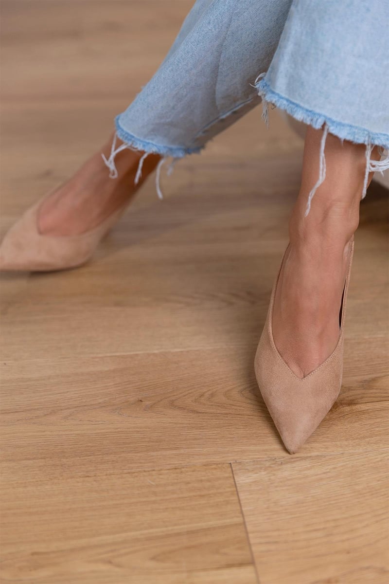 Malena™ | Zapatos de tacón bajo en color carne